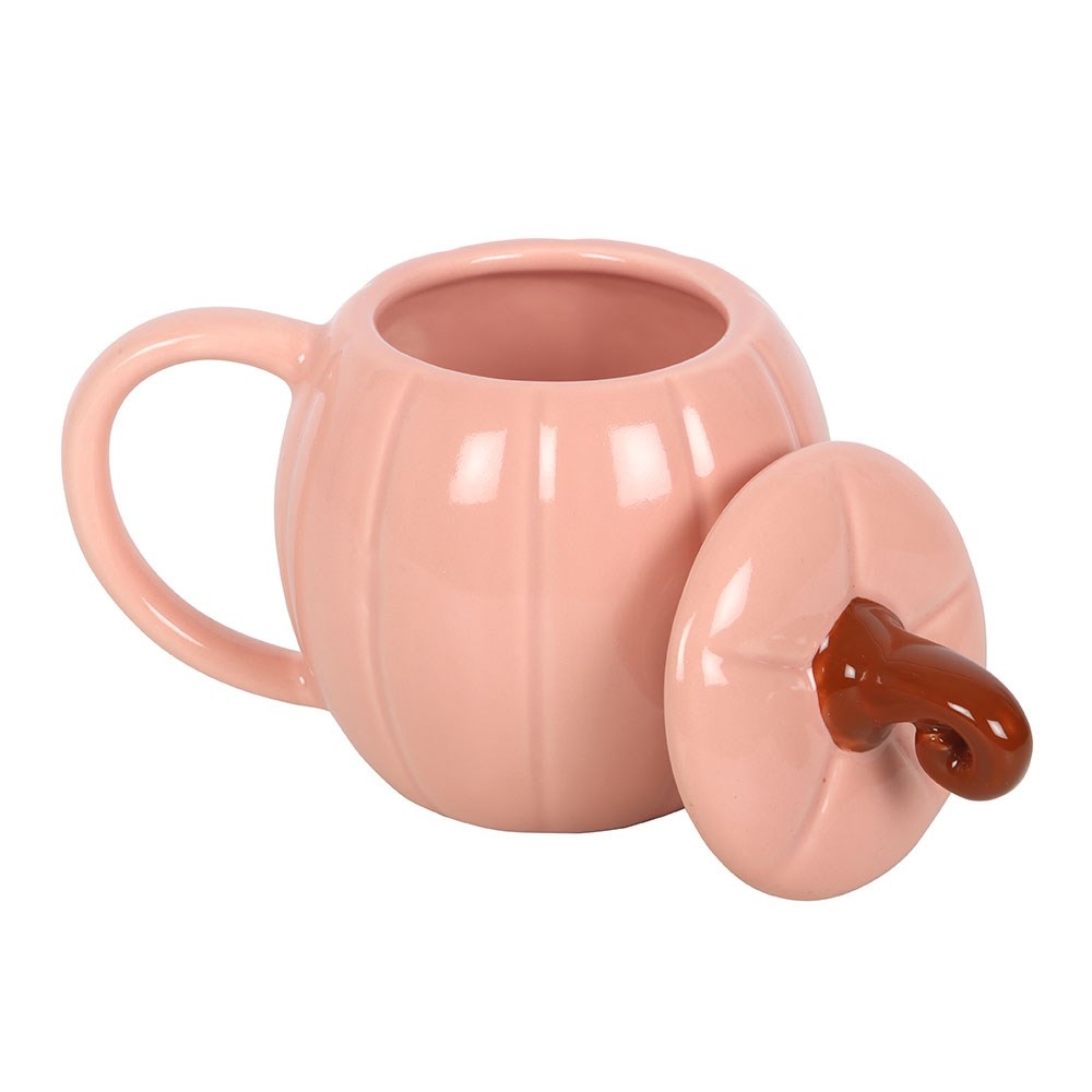 Something Different - Pink Curly Pumpkin Lidded Mug - Pink